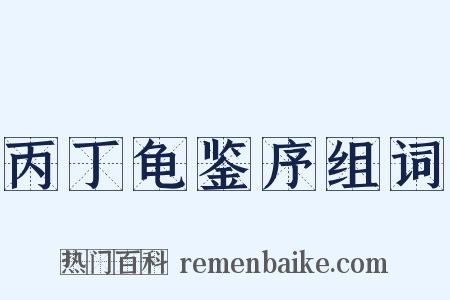 丙丁龟鉴序组词是什么意思的图片